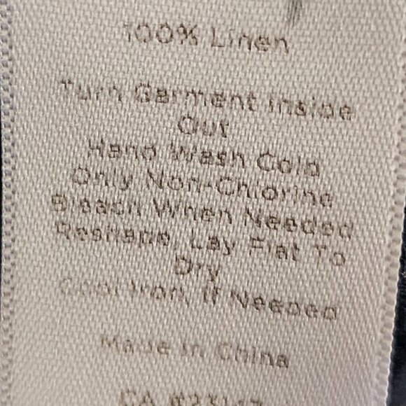 Talbots Navy 100% Linen Ribbed Knit Open Front Cardigan - Picture 6 of 6